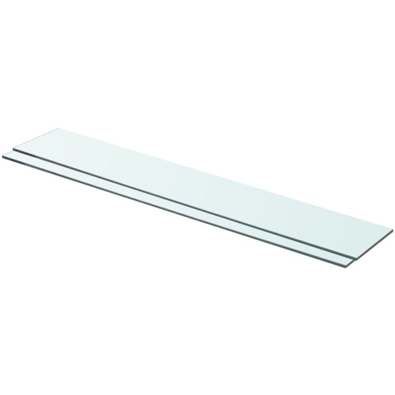 Shelves 2 pcs Panel Glass Clear 80x12 cm Vidaxl