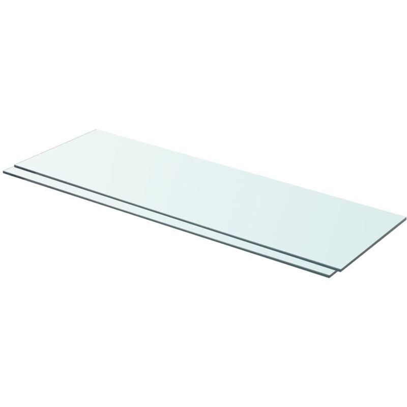 Shelves 2 pcs Panel Glass Clear 80x25 cm Vidaxl