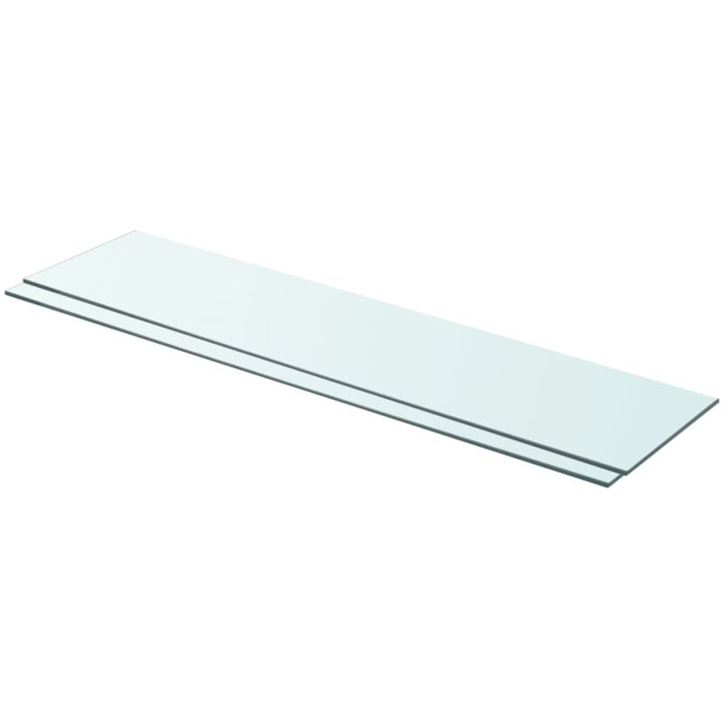 Shelves 2 pcs Panel Glass Clear 90x20 cm Vidaxl