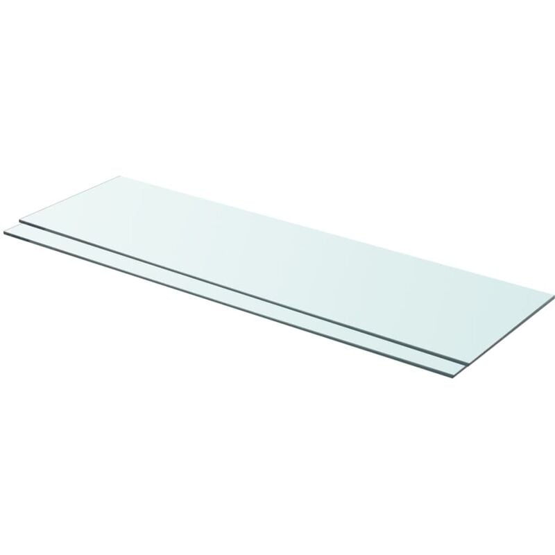 Shelves 2 pcs Panel Glass Clear 90x25 cm Vidaxl