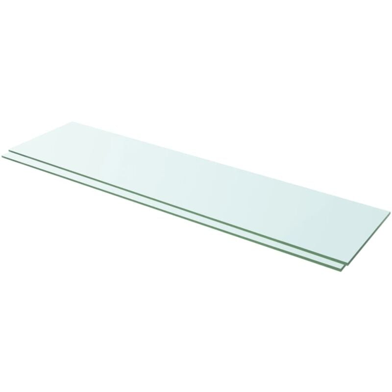 Shelves 2 pcs Panel Glass Clear 100x25 cm Vidaxl