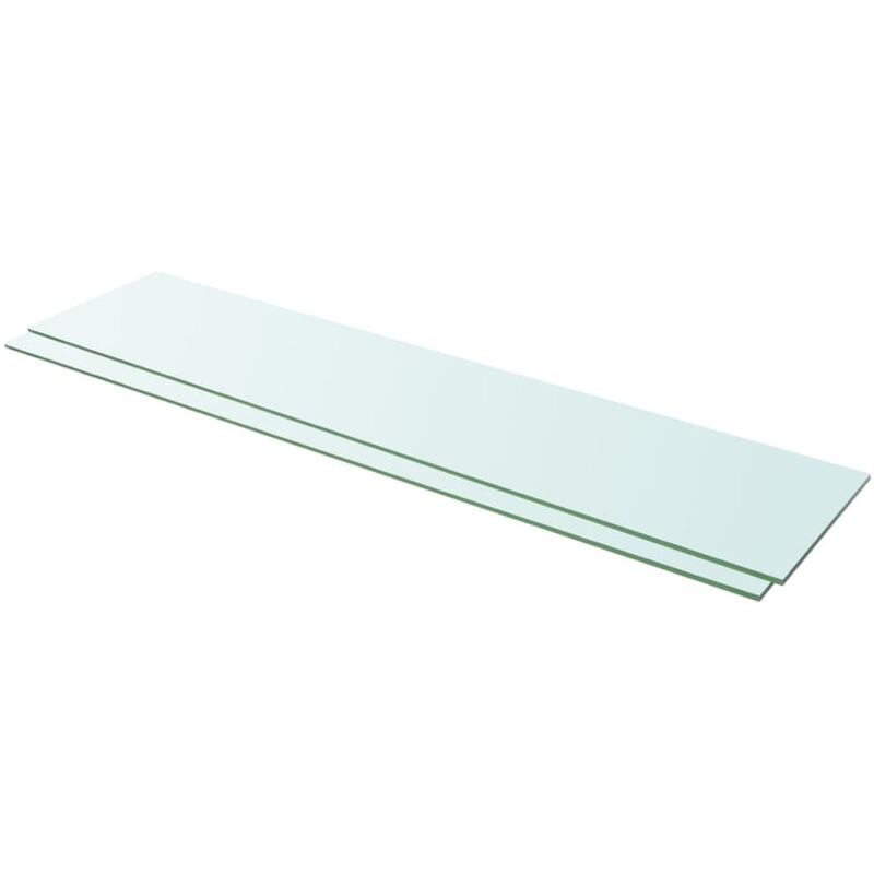 Shelves 2 pcs Panel Glass Clear 110x25 cm Vidaxl