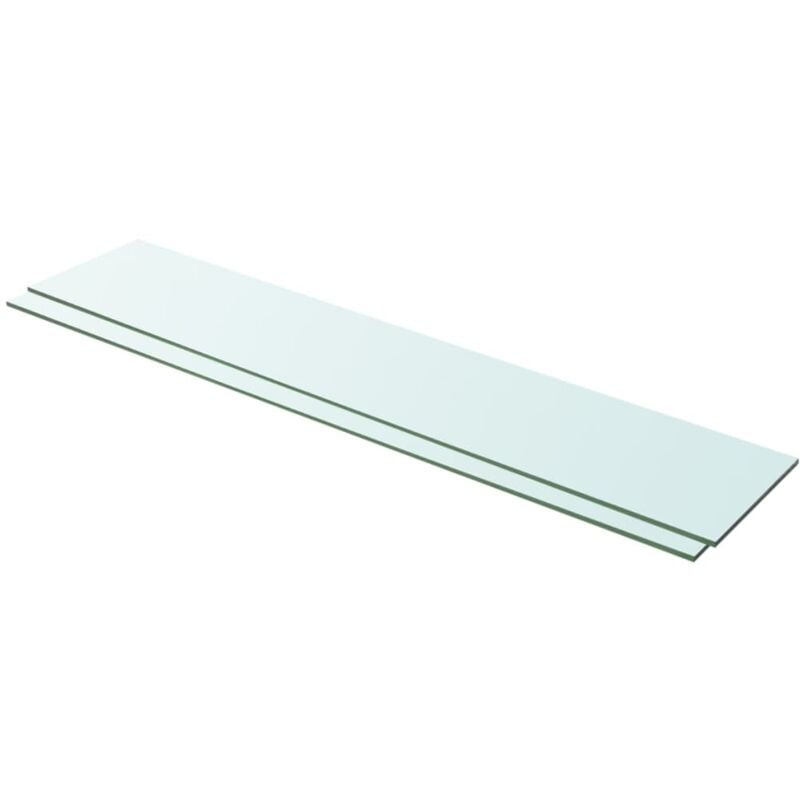 Shelves 2 pcs Panel Glass Clear 100x20 cm Vidaxl