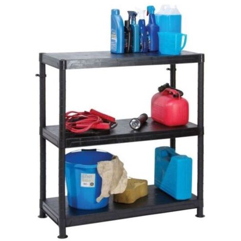 Shelving Unit 90cm Self Assembly Plastic Three Shelf Garland