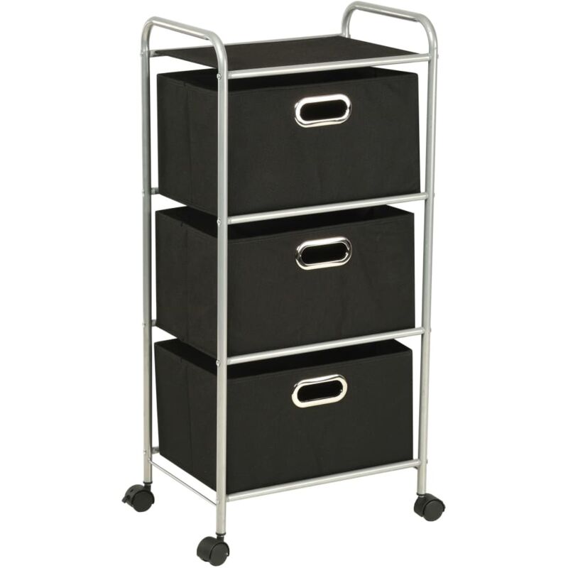 Shelving Unit With 3 Storage Boxes Steel And Non-woven Fabric Vidaxl