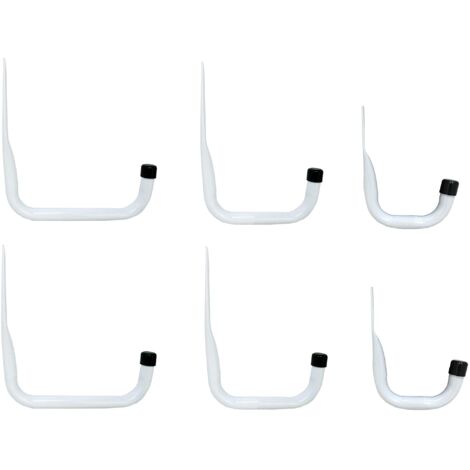 Shepherd Hardware 8096E - Ganci per garage in acciaio resistente, 3 misure, confezione da 6, colore: bianco