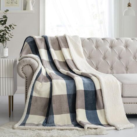 Sherpa-Fleecedecke 100 x 150 cm – Weich, bequem, dick und warm für Sofa, Couch oder Bett