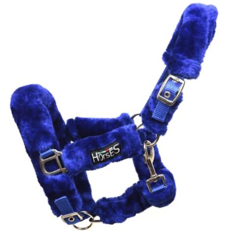 Shetland 0, Rosso: Cavezza in nylon con morbido pelo sintetico Horses linea Soft Fluffi Mini