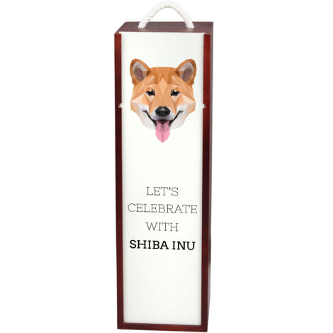 Shiba Inu - canette géométrique avec photo et inscription pour vin par Art-Dog