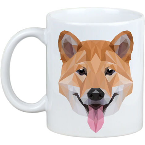 Shiba Inu - Mug avec photo et inscription chien géométrique Art-Dog