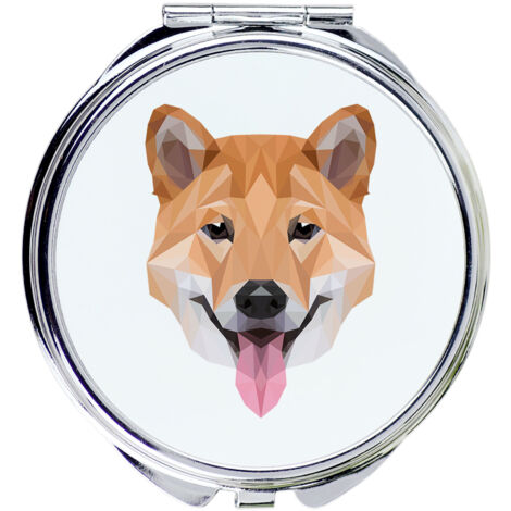 Shiba Inu - Spiegel mit Foto und geometrischer Aufschrift von Art-Dog