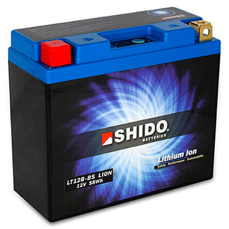 Shido - Batterie moto Lithium YT12B-BS / LT12B-BS 12V 5Ah