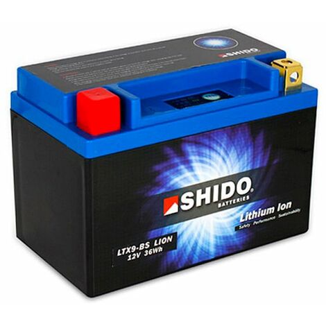 Shido - Batterie moto Lithium YTX9-BS / LTX9-BS 12V 3Ah
