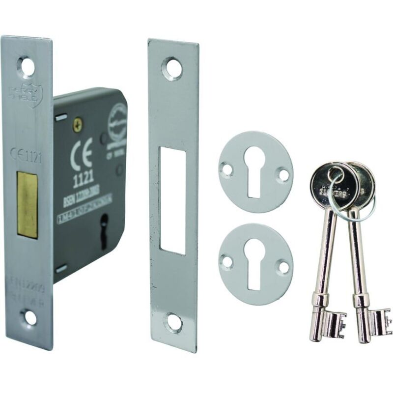 Perry - 63MM 2.5' NO.5012 Shield ce Certifire 3 Lever Deadlock with Removabl