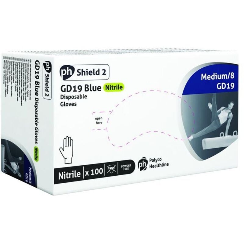 Shield Pf Nitrile Gloves m P100 GD19 - HEA00973