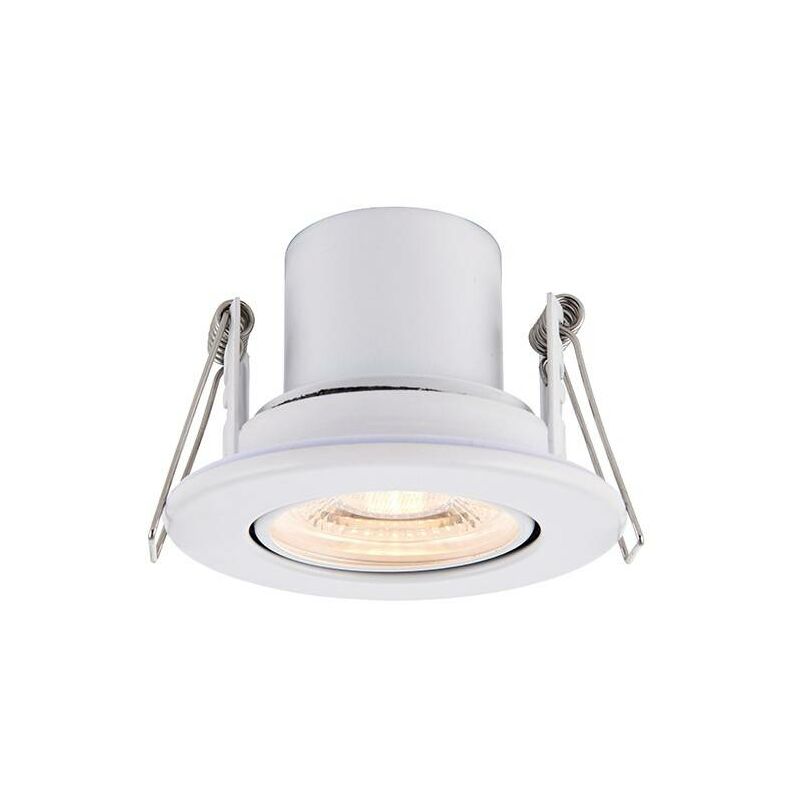 Saxby Shieldeco - Fire Rated Integrated LED Tilt Recessed Light Matt White, Acrylic