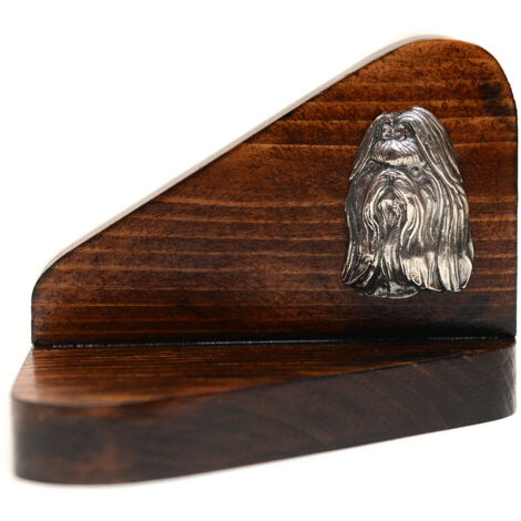 Shih Tzu, Shi tsu, Shi-Tzu, Szi-cu, Szitzu - candelabro in legno con un cane, portacandele, memoriale del cane di Art-Dog