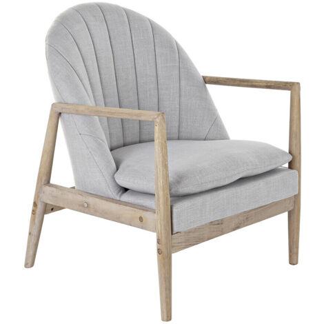 shiito DKD Home Decor fauteuil gris clair confortable