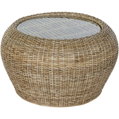 shiito DKD Home Decor Table d'appoint Naturel 82x82x48 cm