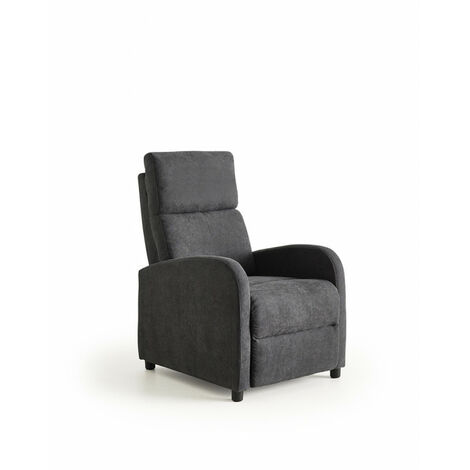 SHIITO - Sillón reclinable con reposapies , sillón relax mecanismo push back modelo BOMBÓN en color gris oscuro