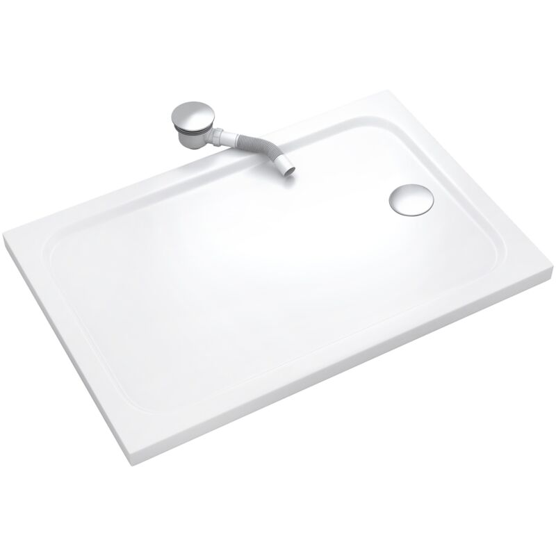 Shimmer Receveur de douche 70 x 170 cm acrylique Blanc + bonde et siphon inclus - Salle de bain