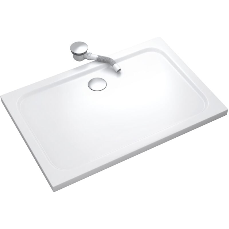 Shimmer Receveur de douche 70 x 120 cm acrylique Blanc + bonde et siphon inclus - Salle de bain