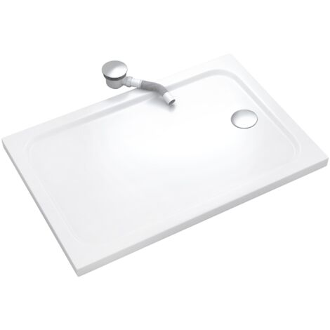 SHIMMER Receveur de douche 80 x 180 cm acrylique Blanc + bonde et siphon inclus - Salle de bain