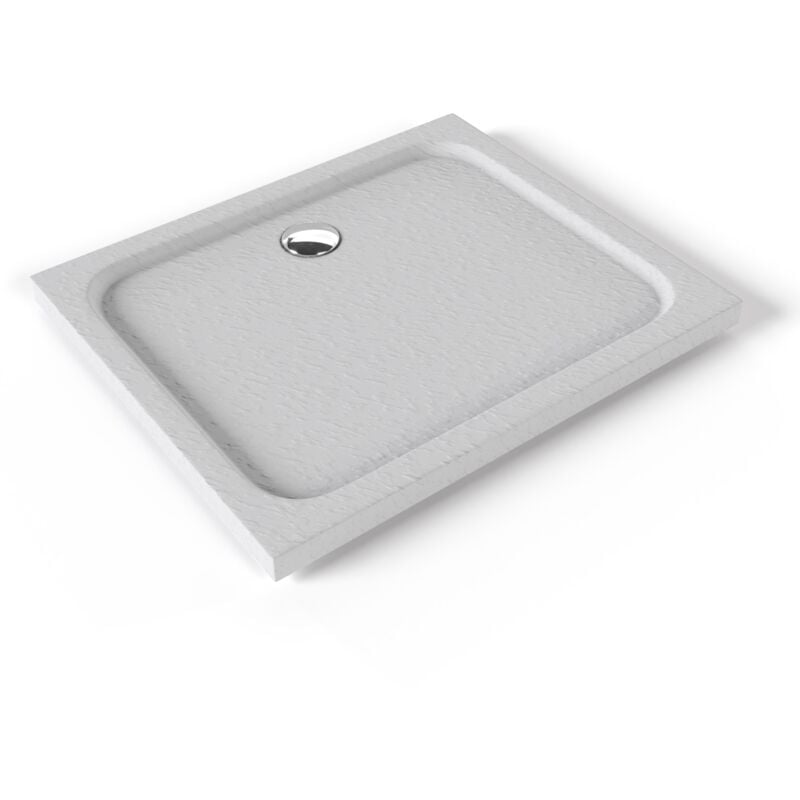 Shimmer stone Receveur de douche 75 x 90 cm acrylique Blanc effet pierre + bonde et siphon inclus - Salle de bain