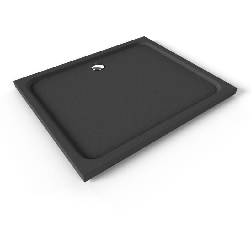 Shimmer stone Receveur de douche 100 x 120 cm acrylique Gris effet pierre + bonde et siphon inclus - Salle de bain