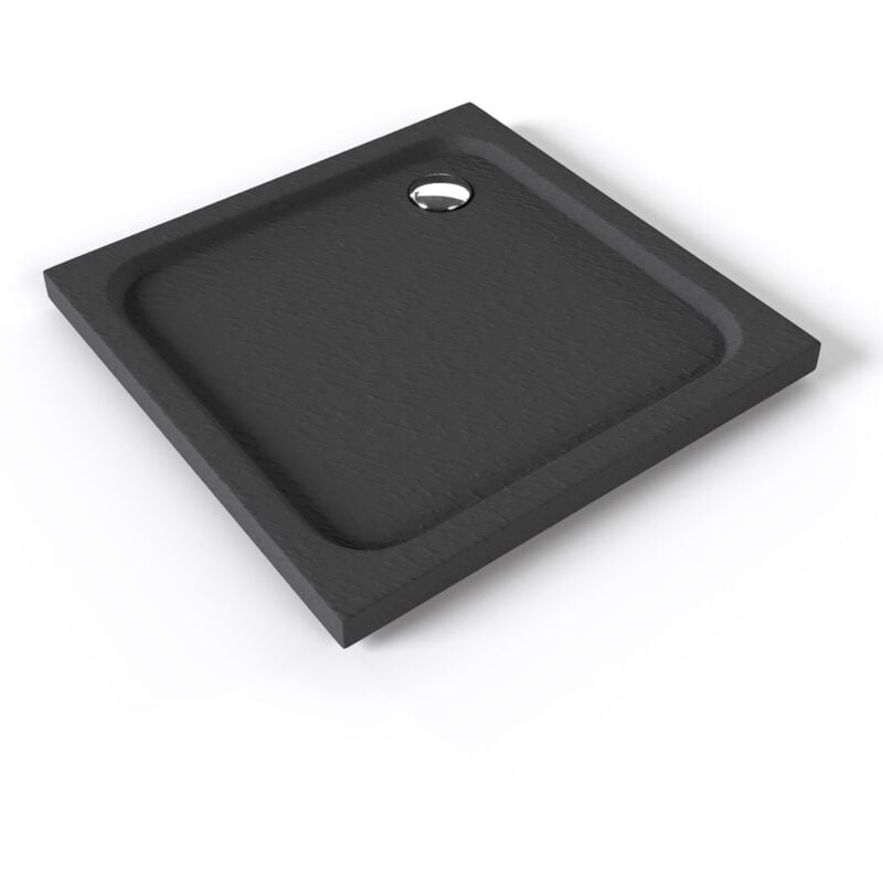 Shimmer stone Receveur de douche 85 x 85 cm acrylique Gris effet pierre + bonde et siphon inclus - Salle de bain