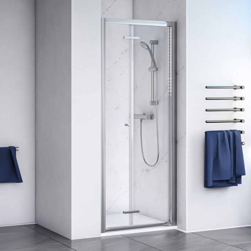 Shine 6 Bi-Fold Shower Door 900mm - 6mm Glass - Aqualux