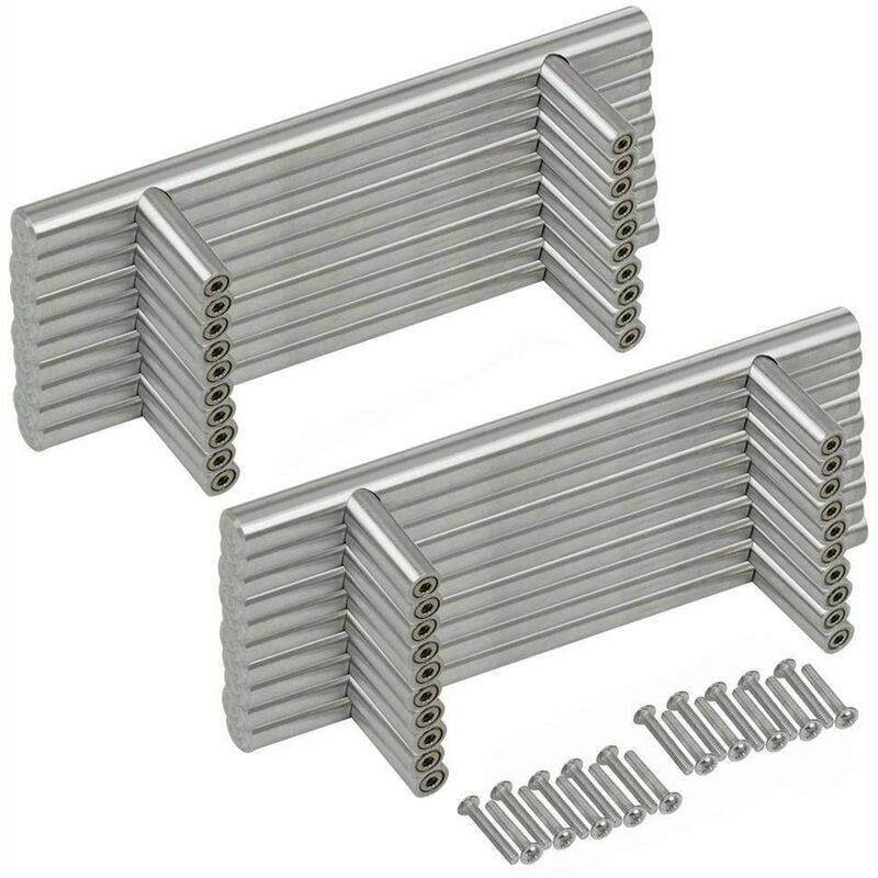 20PCS Poignée Bâton De Porte t- Bar Cuisine Porte Meuble Poignées Acier Inoxydable - Entraxe 64 mm
