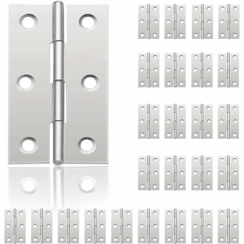 Shining House - 24Pcs Petit Charnières pour Portes, Charnière Inox, diy Charnières de Portes pour Porte Placard Charnière Piano Boîtes à bijoux La