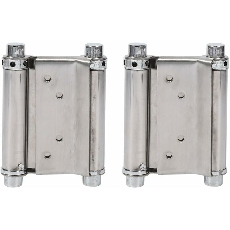 2Pcs Charnières à Ressort Double Action en Acier Inox Charnières de Porte de Saloon Gond Porte Battante, Capacité de Charge Jusqu'à 15 Kg