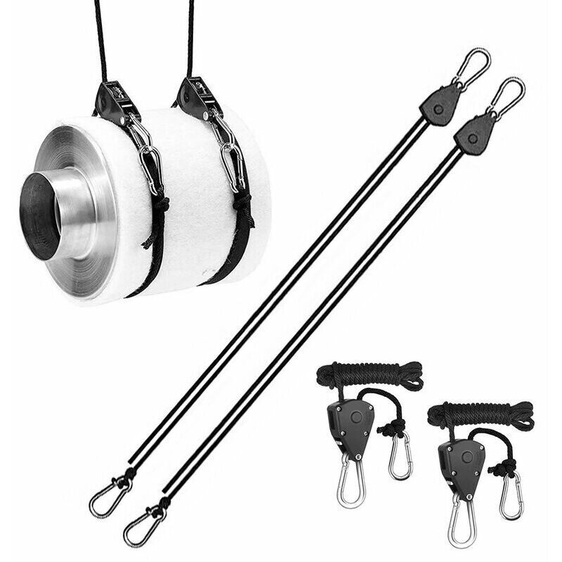 4 Pcs Poulie Cliquets Robuste Corde Clip Cintre Reglable Levage Poulie Longe Cintre Kayak Et Canoe Bateau Arc Corde Verrouillage Sangle D'Arrimage