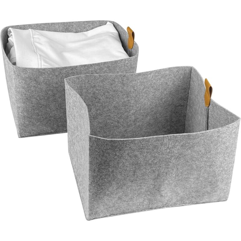 4 Pièces Panier de Rangement en Feutre 23X26cm, Rectangulaires Boîte de Rangement Pliable, Panier en Tissu pour Cosmétiques, Chaussures, Vêtements,