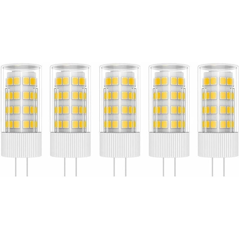 Shining House - 5X G4 Lampe led 5W Ampoule Lampe 51 smd 2835LEDs Blanc Chaud 3000K Ampoule led Équivalent à lampe halogène 50W ac/dc 220V