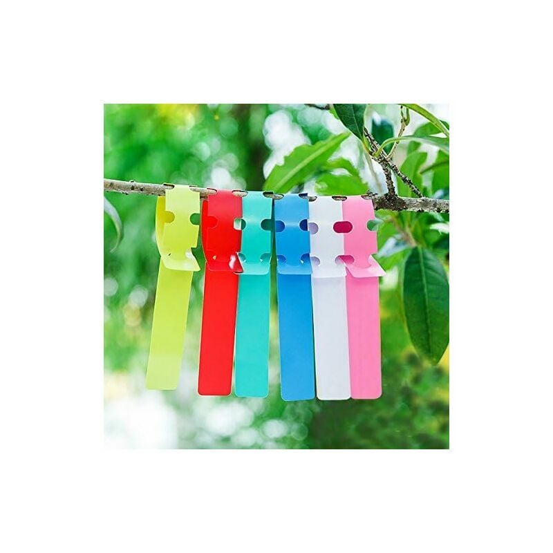 Shining House - 600 pcs étanche réutilisable en Plastique Plante étiquettes, Jardin étiquettes Tags marqueurs, 6 Couleurs - multicolour