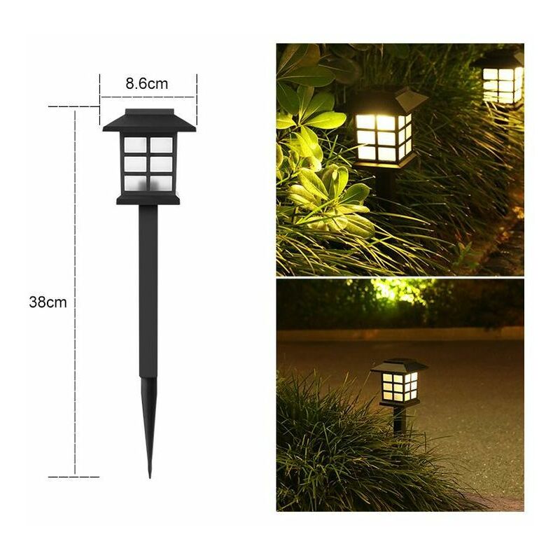 Shining House - 6PCS Luminaires à Énergie Solaire led Pour L'extérieur, Pour Le Patio, La Pelouse, La Cour, L'allée, Le Chemin Et Le Paysage - 8.6 x