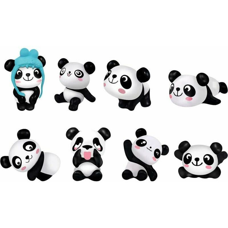 8 pcs Figurines de Panda Mini Figurine Féérique Ornements Animaux Cake Toppers Panda Figurines diy Cake Toppers Panda Bonsai Ornement Décoration