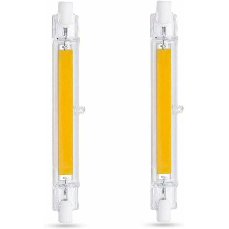 Ampoule led R7S 118mm 10W Blanc Froid 6000K, 1000LM, Équivalent Lampe Halogène R7S J118 80W 100W, Dimmable, Ampoule R7S 118mm Slim cob led pour