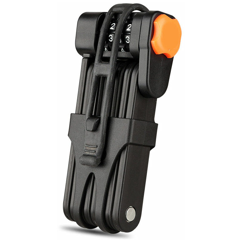 Shining House - Antivol de Vélo, Cadenas de Vélo Pliable, Portable Serrure Pliante de Vélo avec Clés et Support de Verrouillage, Acier Robuste Verrou