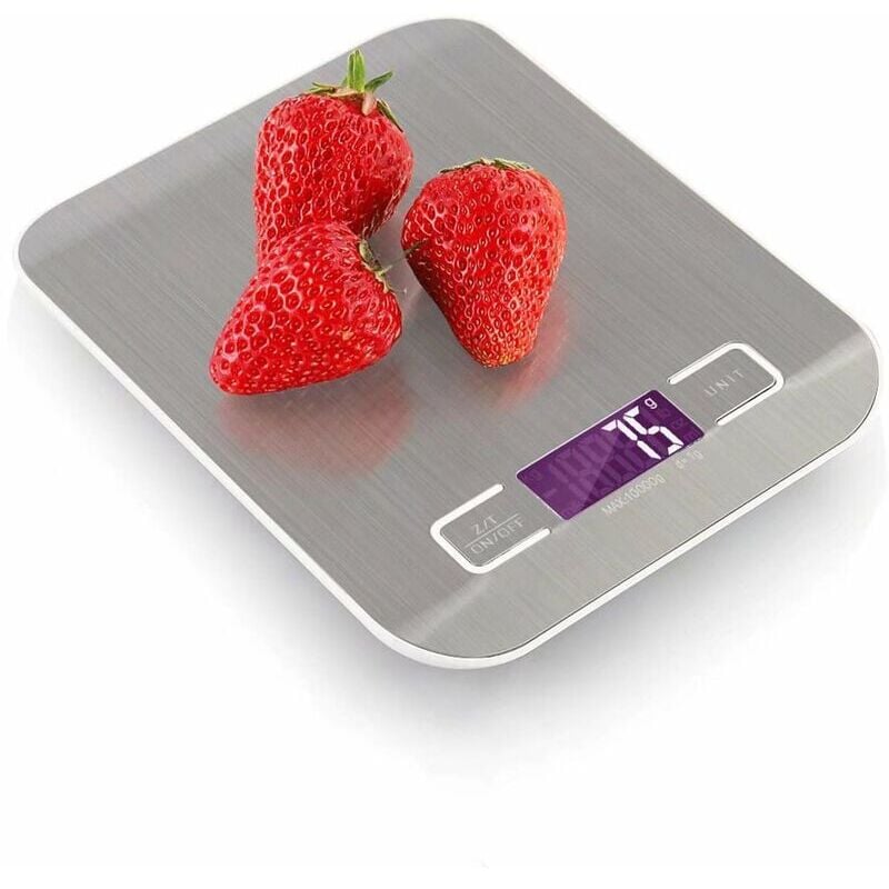 Balance de cuisine électronique rechargeable usb 10kg / 1g, balance de cuisson numérique en acier inoxydable avec affichage rétroéclairé, poids à