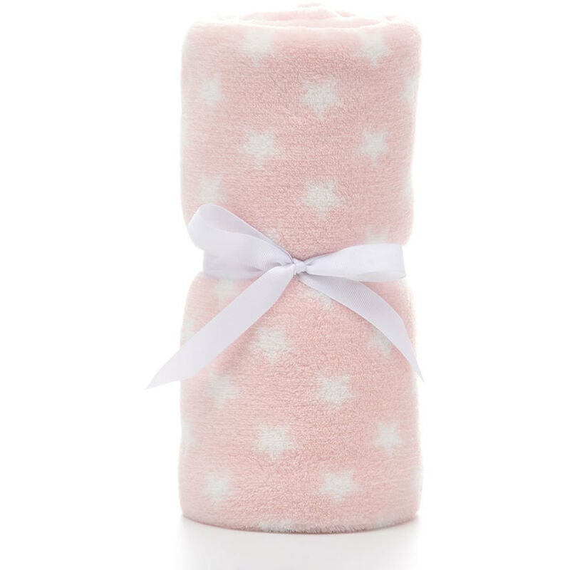 Couverture Bébé Naissance Polaire Plaid Bebe Douce pour Fille et Garçon comme cadeau de naissance 75 100CM, Rose