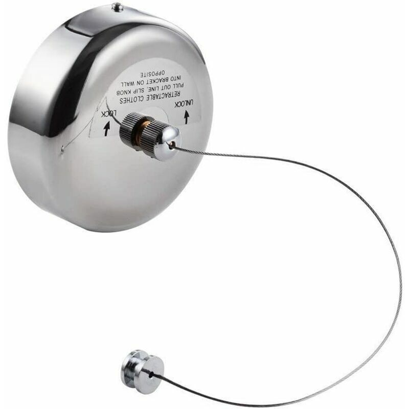 Tendoir à linge télescopique en acier inoxydable Corde à linge rétractable en chrome poli Corde à linge réglable 2,8 m Balcon extérieur intérieur