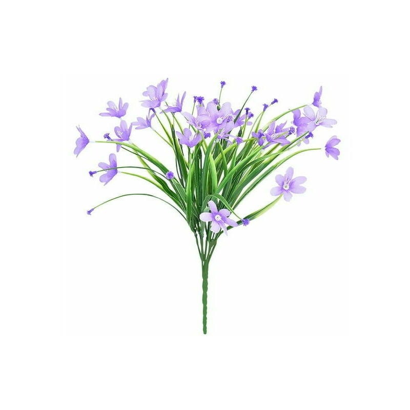 Fleurs artificielles à emporter en faux plastique marguerites sauvages pour intérieur et extérieur, Violet - purple