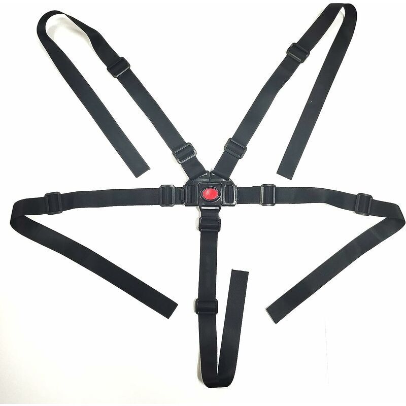 Harnais de Sécurité pour Bébé,5 Points Bébé Ceintures Réglable Sangle de Sécurité pour Poussette Universel Chaise Haute Enfants Noir,Starlight