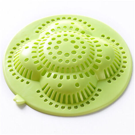 SHINING HOUSE 1 colador de plástico para fregadero, tapa de desagüe para bañera o fregadero, diseño de flores huecas, atrapapelos para cocina o baño (verde)