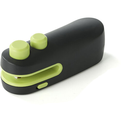 SHINING HOUSE 1 mini sellador de bolsas para bocadillos, 2024, recargable, 2 en 1, para sellar y cortar, mantiene los alimentos frescos, mini sellador de bolsas (negro)