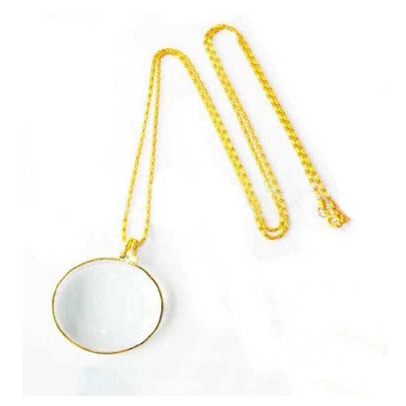 Shining House - 1 Piece Monocle Magnifying Glass Lens, Optical Lens Necklace, Hanging Magnifying Glass Chain, Jewelry Chain Magnifier, Portable